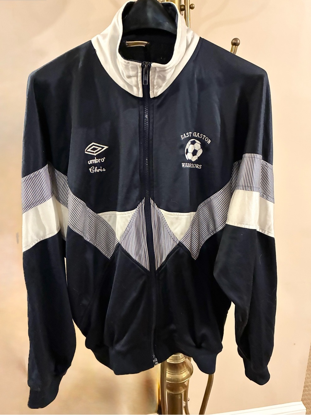 Vintage 1994 Umbro Soccer Track Jacket Navy White Full Zip 90s Men’s Medium